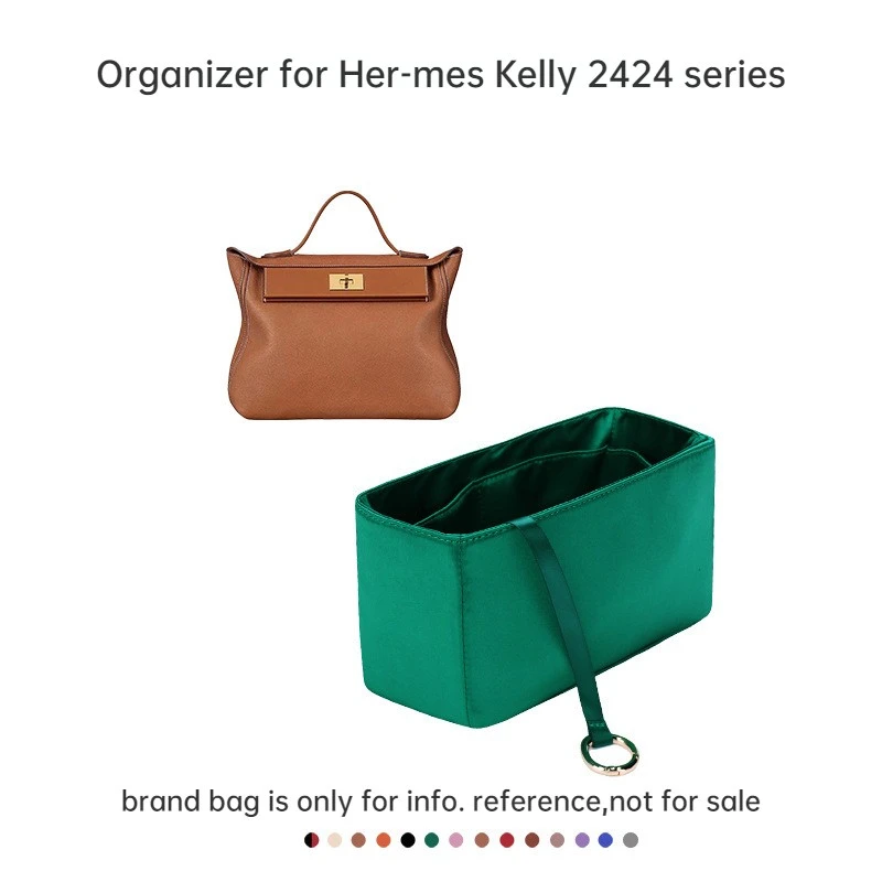 

Purse Organizer For hermes kelly 2424 Tote Insert Bag Divider Shape And Protect Handbag High-end Satin
