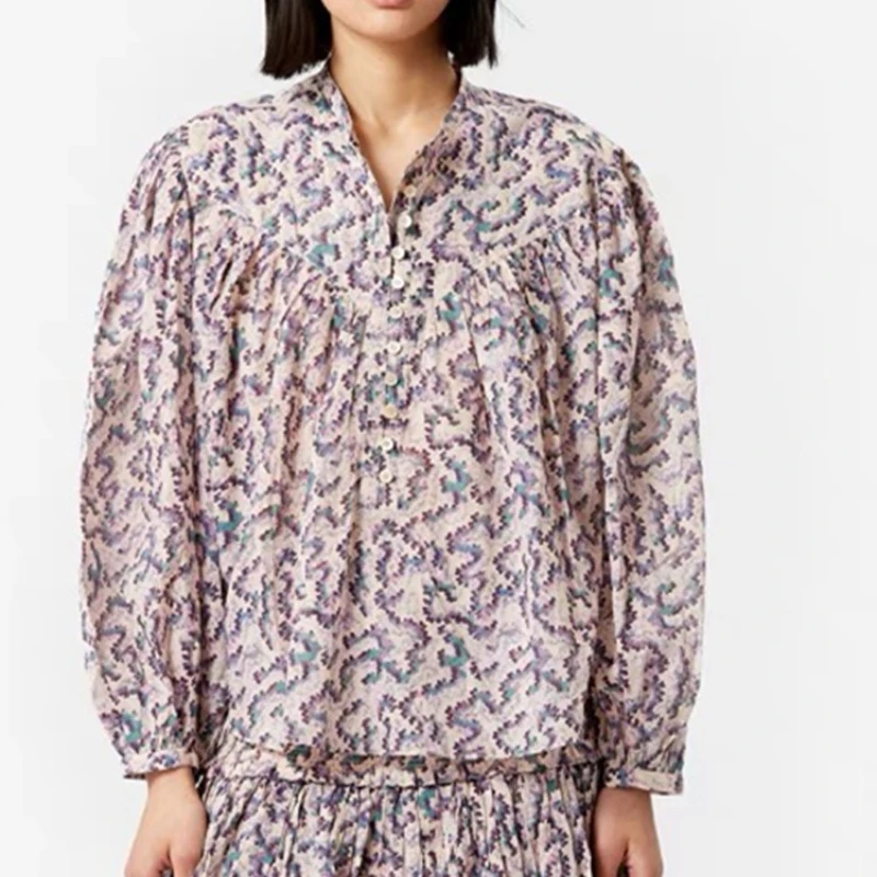 Women Retro Print Cotton Shirt tops Long Lantern Sleeve O-neck Loose fashion Female Blouse
Women Retro Print Cotton Shirt tops Long Lantern Sleeve O-neck Loose fashion Female Blouse