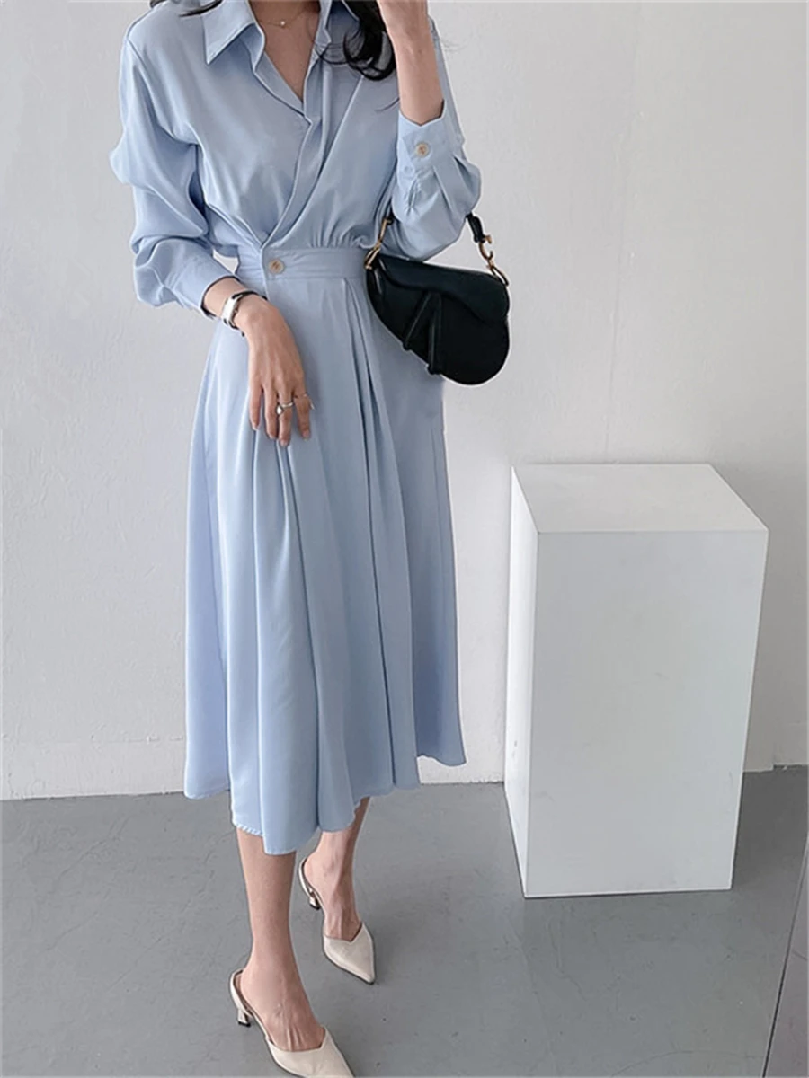 MIdi Dresses New 2022 High Waist Office Korean Fashion Vintage Elegant Lady Women's Autumn Winter Shirt Dresses Female Clothing
MIdi Dresses New 2022 High Waist Office Korean Fashion Vintage Elegant Lady Women's Autumn Winter Shirt Dresses Female Clothing