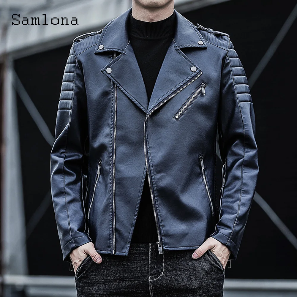 Mens Fashion Pu Leather Jackets Men's Motorcycle Jacket Model Zipper Coats Plus size Faux Leather Outerwear Male Streetwear 2023
Mens Fashion Pu Leather Jackets Men's Motorcycle Jacket Model Zipper Coats Plus size Faux Leather Outerwear Male Streetwear 2023