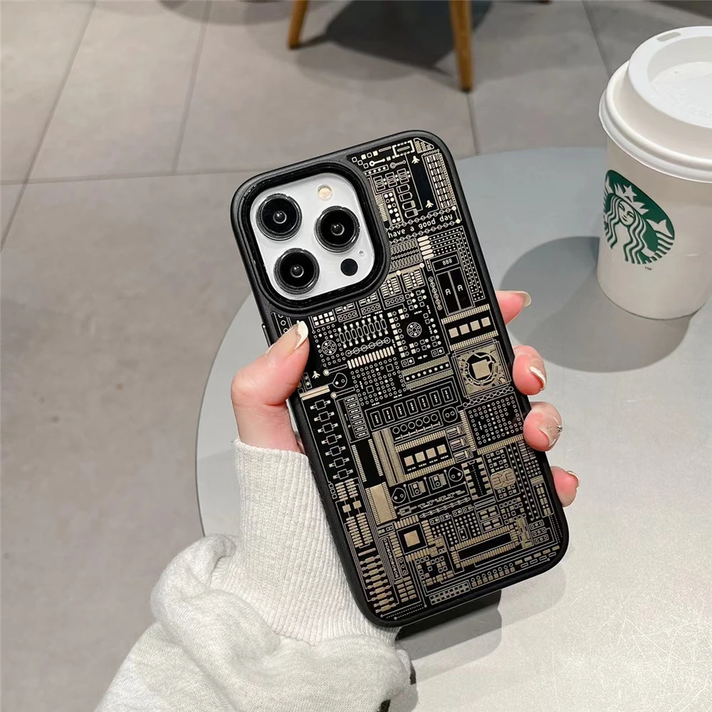 Luxury Circuit Boards Pattern Phone Case For iPhone 14 Plus 13 12 11 Pro Max Plating Gold Silicone Shockproof Armor Cover
Luxury Circuit Boards Pattern Phone Case For iPhone 14 Plus 13 12 11 Pro Max Plating Gold Silicone Shockproof Armor Cover