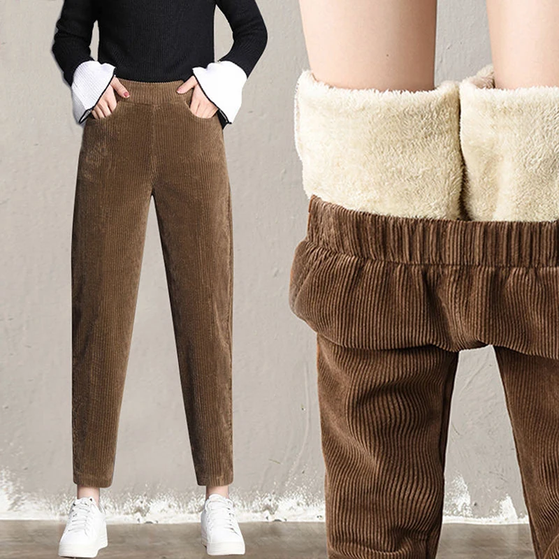 2020 Thick Plush Corduroy Coat Casual Pants Women Warm Autumn Winter Trousers High Waist Harem Pants Trousers S-XXL Wholesale
2020 Thick Plush Corduroy Coat Casual Pants Women Warm Autumn Winter Trousers High Waist Harem Pants Trousers S-XXL Wholesale