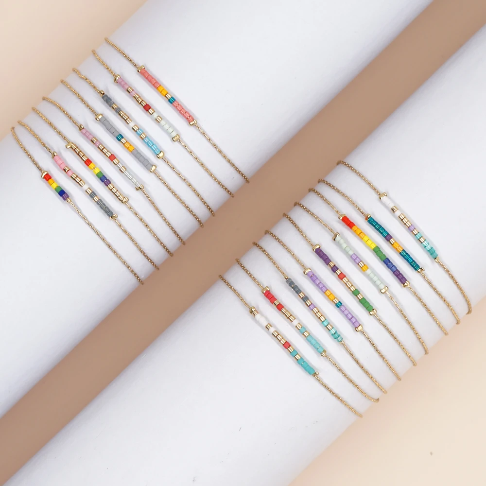 Handmade New Friendship Bracelets Stainless Steel Chain Bangle Bracelets for Women Fashion Charm Bracelets Colorful Beads
Handmade New Friendship Bracelets Stainless Steel Chain Bangle Bracelets for Women Fashion Charm Bracelets Colorful Beads