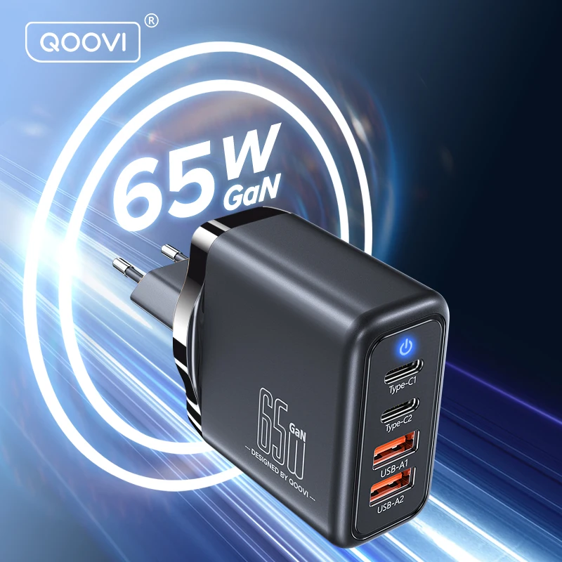 QOOVI 65W GaN Charger USB Type C Fast Charging For Laptop Macbook Quick Charge 4.0 PD Charger For iPhone14 Xiaomi Samsung
QOOVI 65W GaN Charger USB Type C Fast Charging For Laptop Macbook Quick Charge 4.0 PD Charger For iPhone14 Xiaomi Samsung