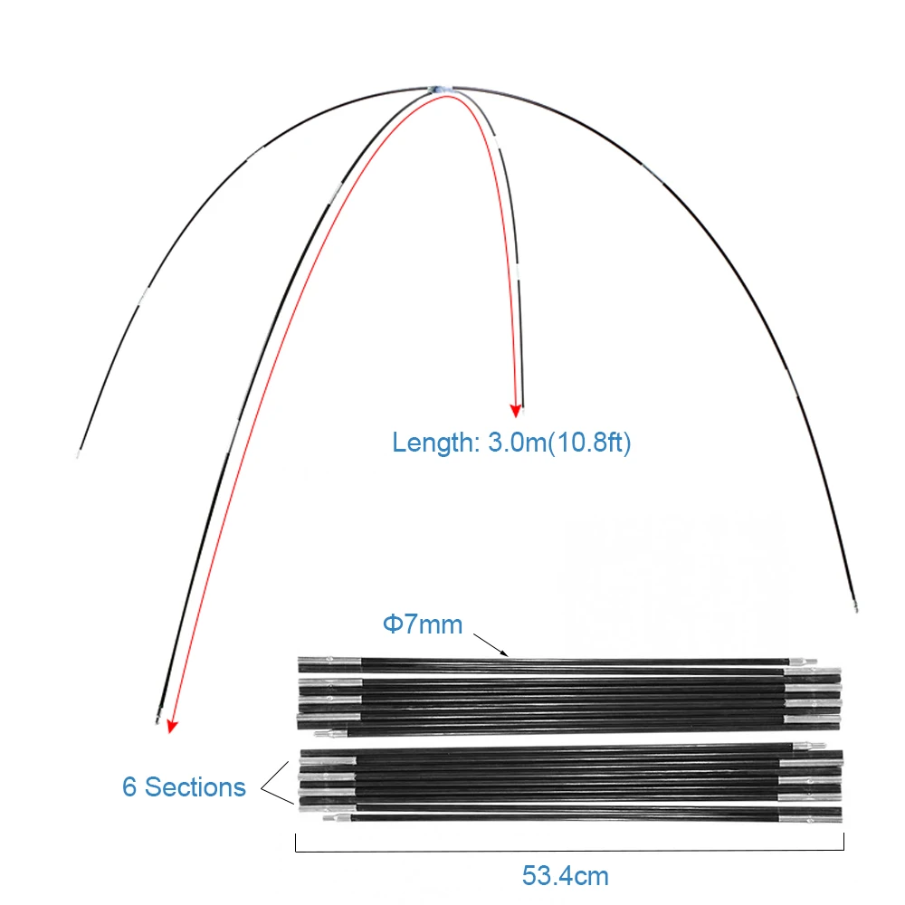 3/3.3/4/4.48/4.9m Fiberglass Tent Rod Camping Tent Pole Bars Support Rods Awning Frames Kit Hiking Travel Outdoor Tools
3/3.3/4/4.48/4.9m Fiberglass Tent Rod Camping Tent Pole Bars Support Rods Awning Frames Kit Hiking Travel Outdoor Tools