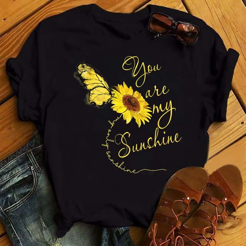 Maycaur Butterfly Kiss Sunflower Print Women T Shirt Fashion O Neck Short Sleeve Tshirt Summer Women Tee Shirt Top Casual Tshirt 
Maycaur Butterfly Kiss Sunflower Print Women T Shirt Fashion O Neck Short Sleeve Tshirt Summer Women Tee Shirt Top Casual Tshirt