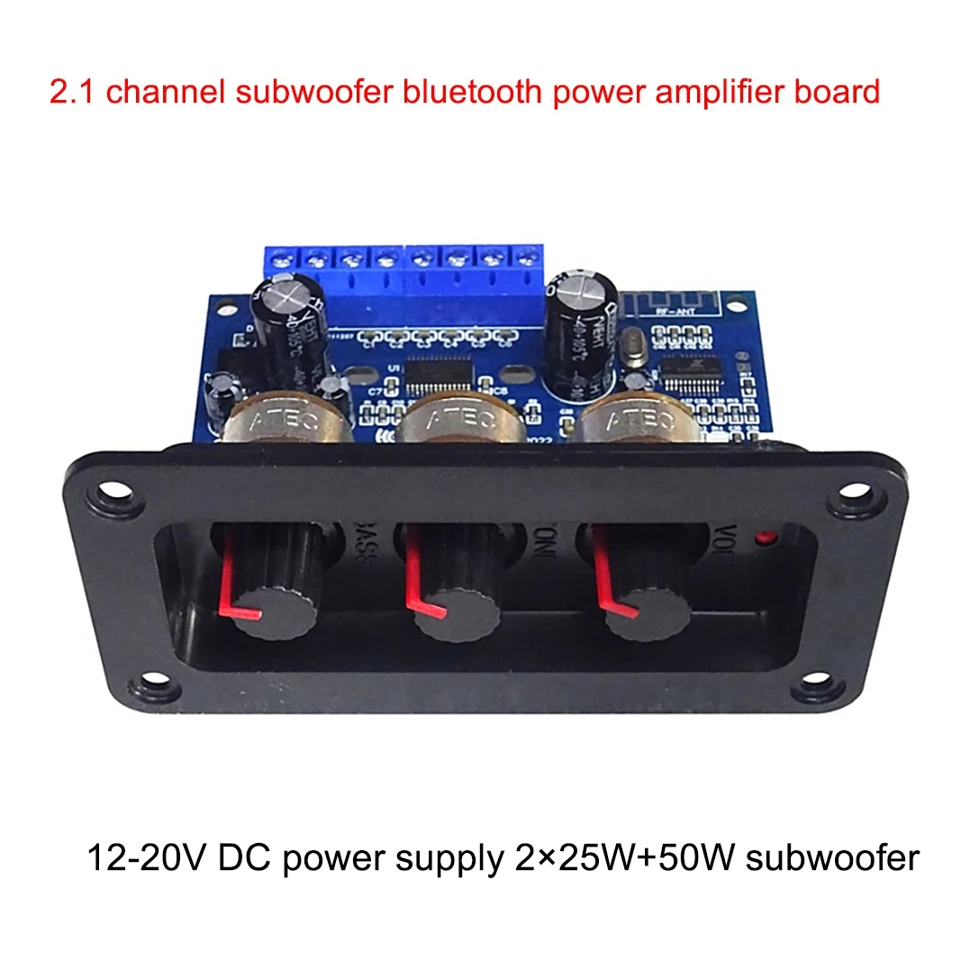2.1 Channel Digital Power Amplifier Board 2X25W+50W Bluetooth 5.0 Subwoofer Class D Audio Amplifier Board DC 12-20V
2.1 Channel Digital Power Amplifier Board 2X25W+50W Bluetooth 5.0 Subwoofer Class D Audio Amplifier Board DC 12-20V