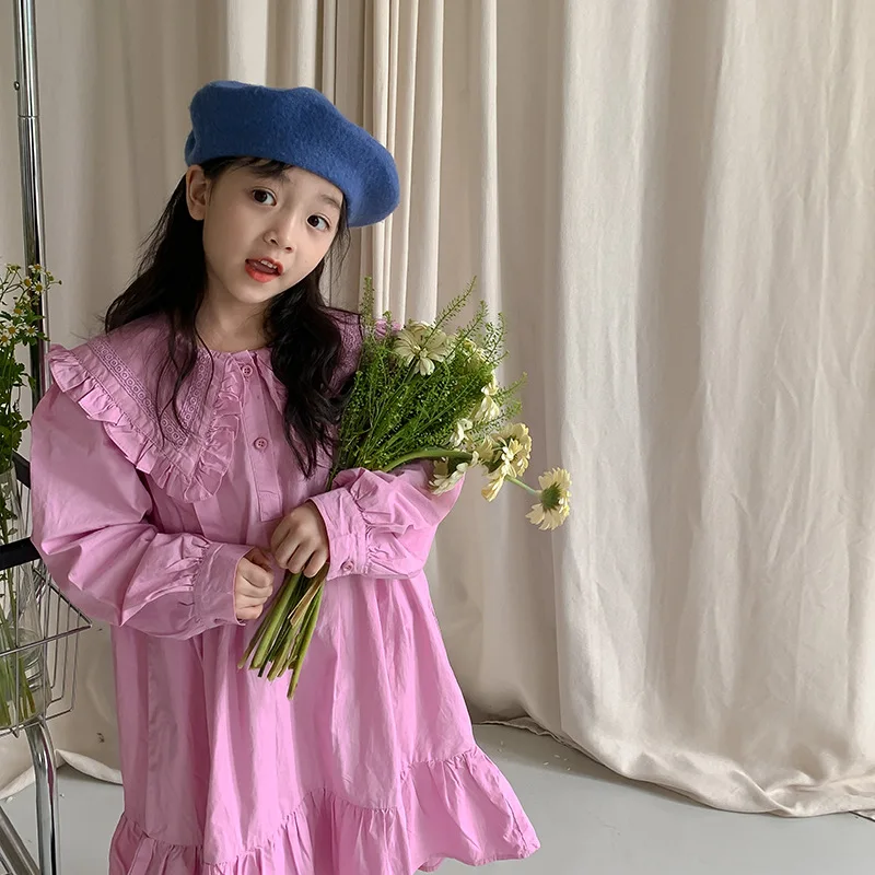 Girls Cotton Dress Autumn Kid Clothes Ruffle Princess Peter Pan Collar Solid Dress Long Sleeve Girls Casual Dresses
Girls Cotton Dress Autumn Kid Clothes Ruffle Princess Peter Pan Collar Solid Dress Long Sleeve Girls Casual Dresses