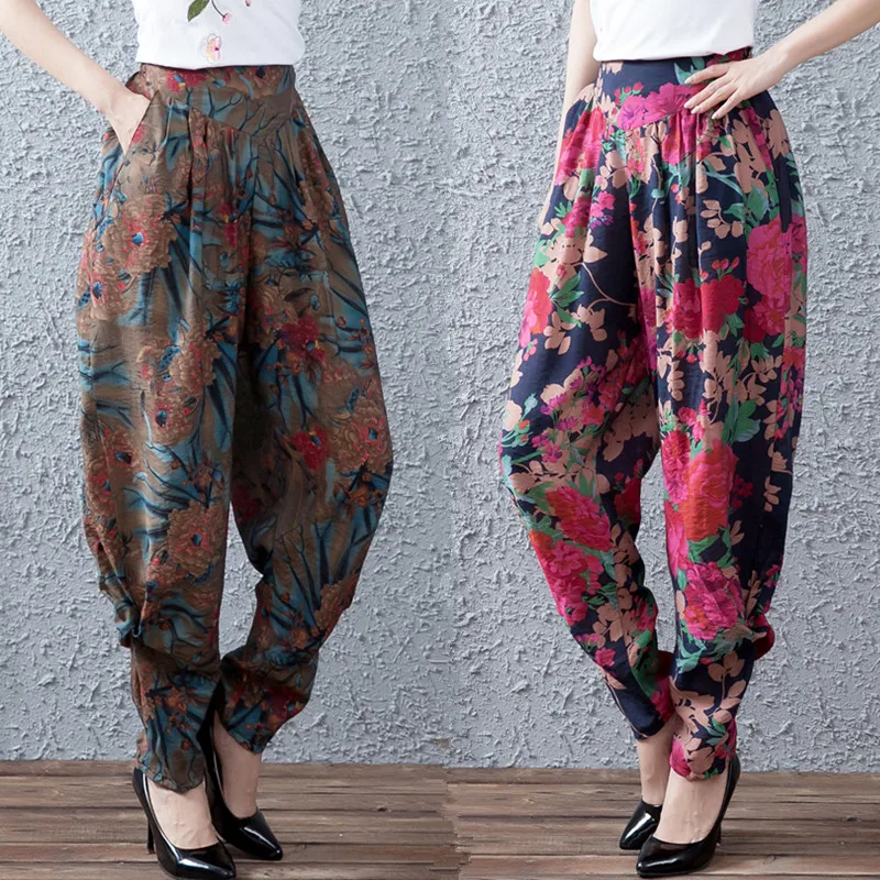 Spring and summer print women pants loose pants wide leg pants harem pants wild casual trousers
Spring and summer print women pants loose pants wide leg pants harem pants wild casual trousers