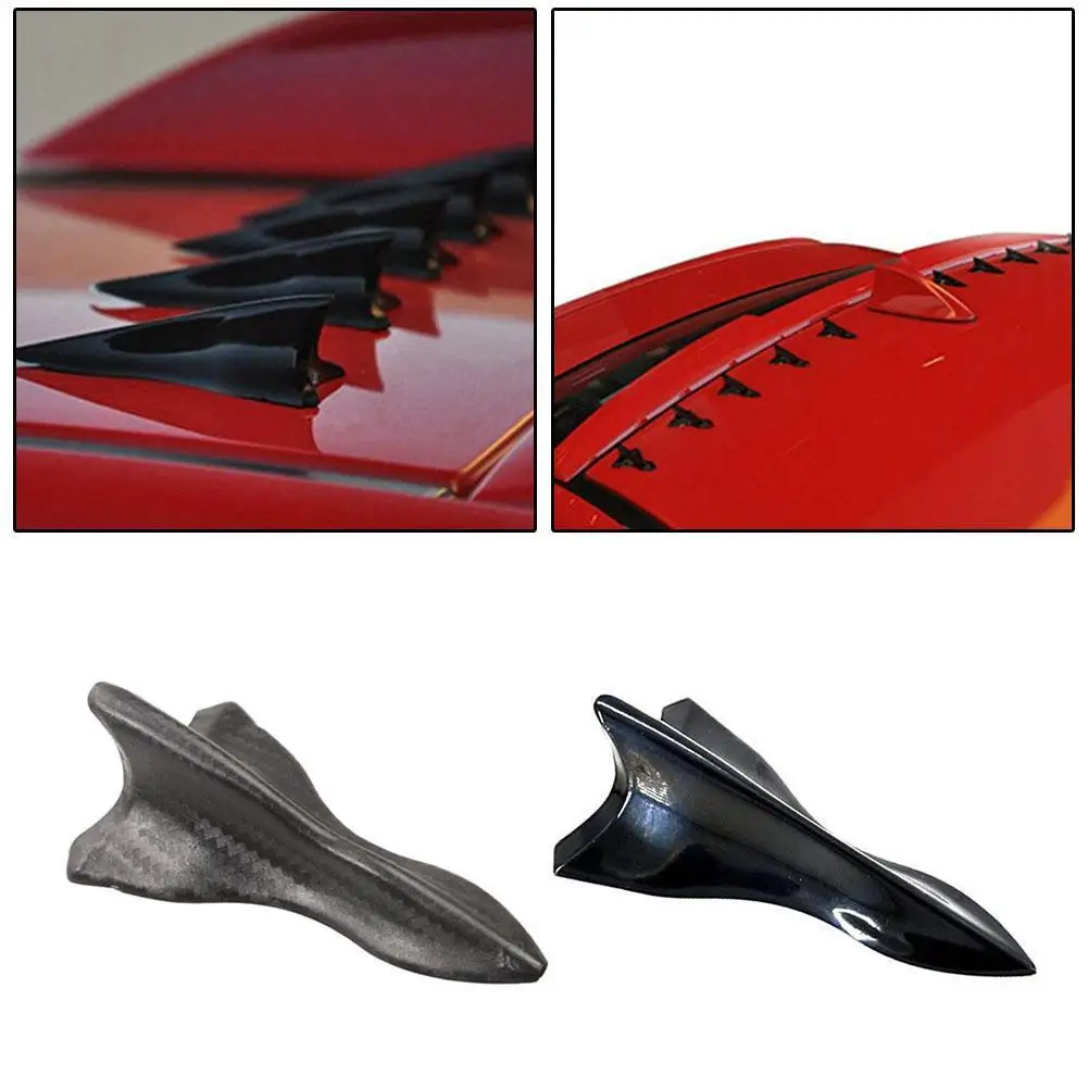 

1Pcs Universal EVO-Style Pu Rear ABS Roof Shark Fins Spoiler Wing Kit Vortex Diffuser Vortex Generator Spoiler Bumper