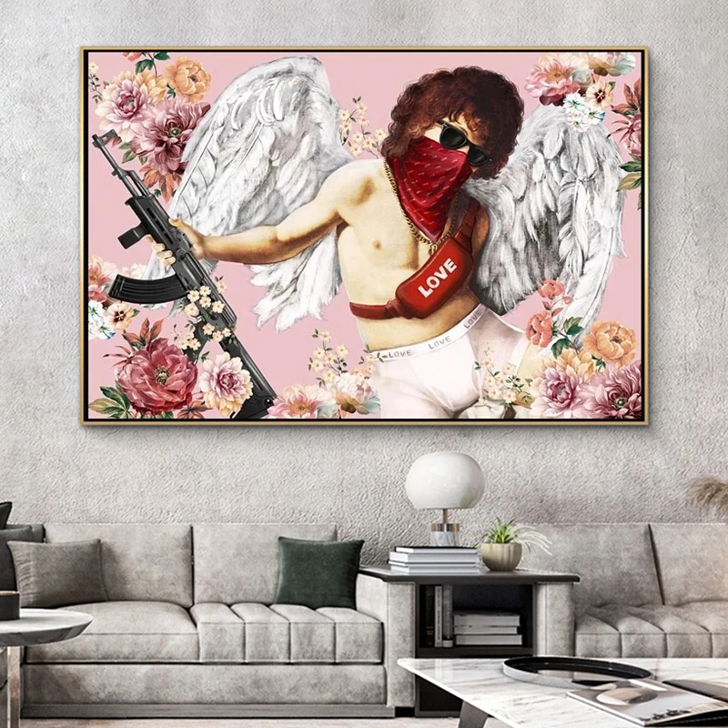 Masked Bonnie and Clyde Family Poster Angel Graffiti Canvas Painting Print Modern Art Wall Picture for Bedroom Decoration Poster
Masked Bonnie and Clyde Family Poster Angel Graffiti Canvas Painting Print Modern Art Wall Picture for Bedroom Decoration Poster
