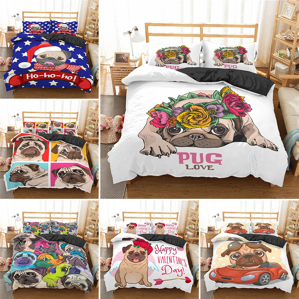 Cartoon Pug Dog Printing Duvet Cover Queen King Size Animals Puppy Bedding Set For Teens Kids Bedroom Summer Quilt Cover 2/3Pcs
Cartoon Pug Dog Printing Duvet Cover Queen King Size Animals Puppy Bedding Set For Teens Kids Bedroom Summer Quilt Cover 2/3Pcs