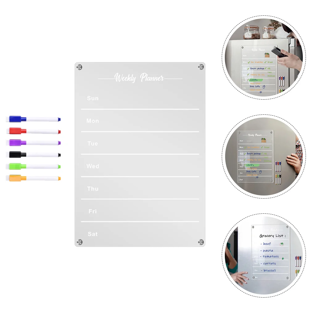 Magnetic Whiteboard Weekly Fridge Acrylic Dry Erase Clear Rewritable Refrigerator Schedule Plan
Magnetic Whiteboard Weekly Fridge Acrylic Dry Erase Clear Rewritable Refrigerator Schedule Plan