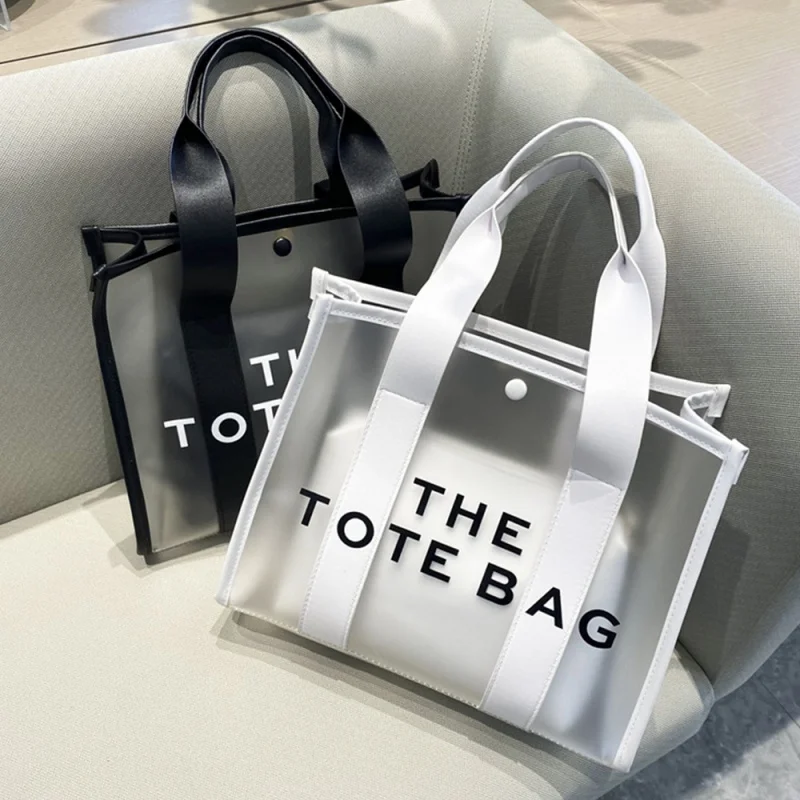 

Shopper Clear Jelly Tote Bag Designer PVC Handbags Luxury Brands Shoulder Bags for Women Summer Waterproof Travel Beach Bag