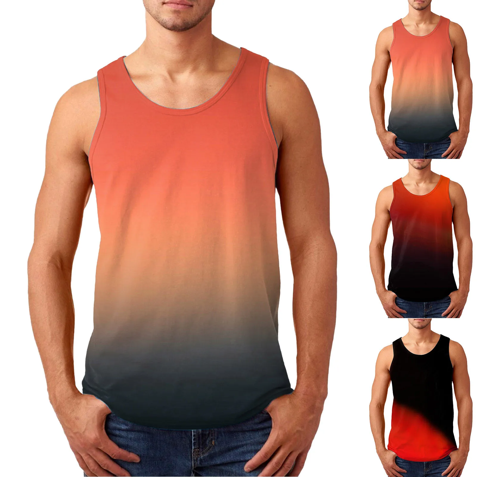 Mens Summer Gradient Print Vest Top Casual Loose Males Sports Beachwear Print Tanks Top Mens Workout Clothing Debardeur Homme
Mens Summer Gradient Print Vest Top Casual Loose Males Sports Beachwear Print Tanks Top Mens Workout Clothing Debardeur Homme