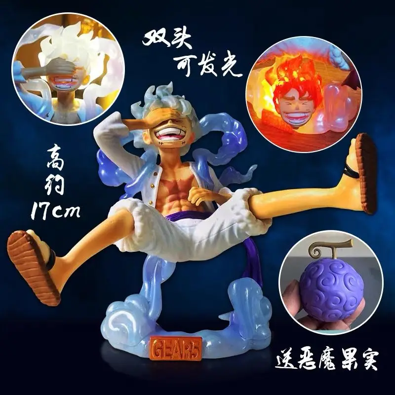 One Piece Garage Kit NICKA Luffy Figurine Fruit Awakening Five-Level Shape Double-Headed Carving Luminous Model Action Figure
One Piece Garage Kit NICKA Luffy Figurine Fruit Awakening Five-Level Shape Double-Headed Carving Luminous Model Action Figure