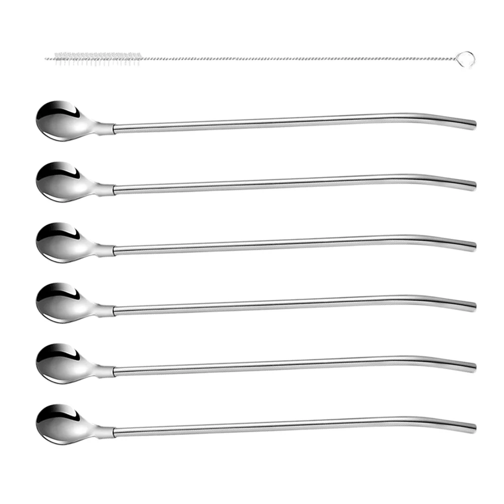 Spoon Straw Straws Stirring Coffee Tea Spoons Mixing Stirrer Drinking Ice Cocktail Metal Cream Dessert Stick Reusable Smoothie
Spoon Straw Straws Stirring Coffee Tea Spoons Mixing Stirrer Drinking Ice Cocktail Metal Cream Dessert Stick Reusable Smoothie