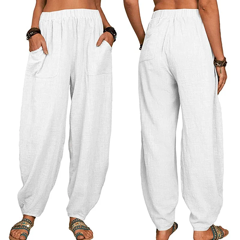 Harem Pants Women's Cotton and Linen Loose Solid Color Home Trousers Summer Casual Comfortable Women's Trousers Leggings
Harem Pants Women's Cotton and Linen Loose Solid Color Home Trousers Summer Casual Comfortable Women's Trousers Leggings
