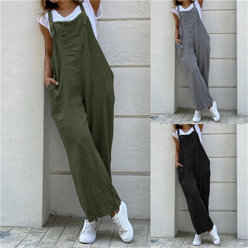 Women Suspender Rompers Overalls 2022 Vintage Jumpsuits Playsuits Long Pockets Wide Leg Pants Combinaison Oversize
Women Suspender Rompers Overalls 2022 Vintage Jumpsuits Playsuits Long Pockets Wide Leg Pants Combinaison Oversize