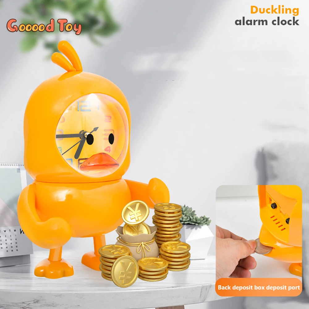 

Moneybox Electronic Piggy Bank Pretend Play Duck Silent Alarm Clock Night Light Alarm Clock Safes for Money Box Kids Toys Girls