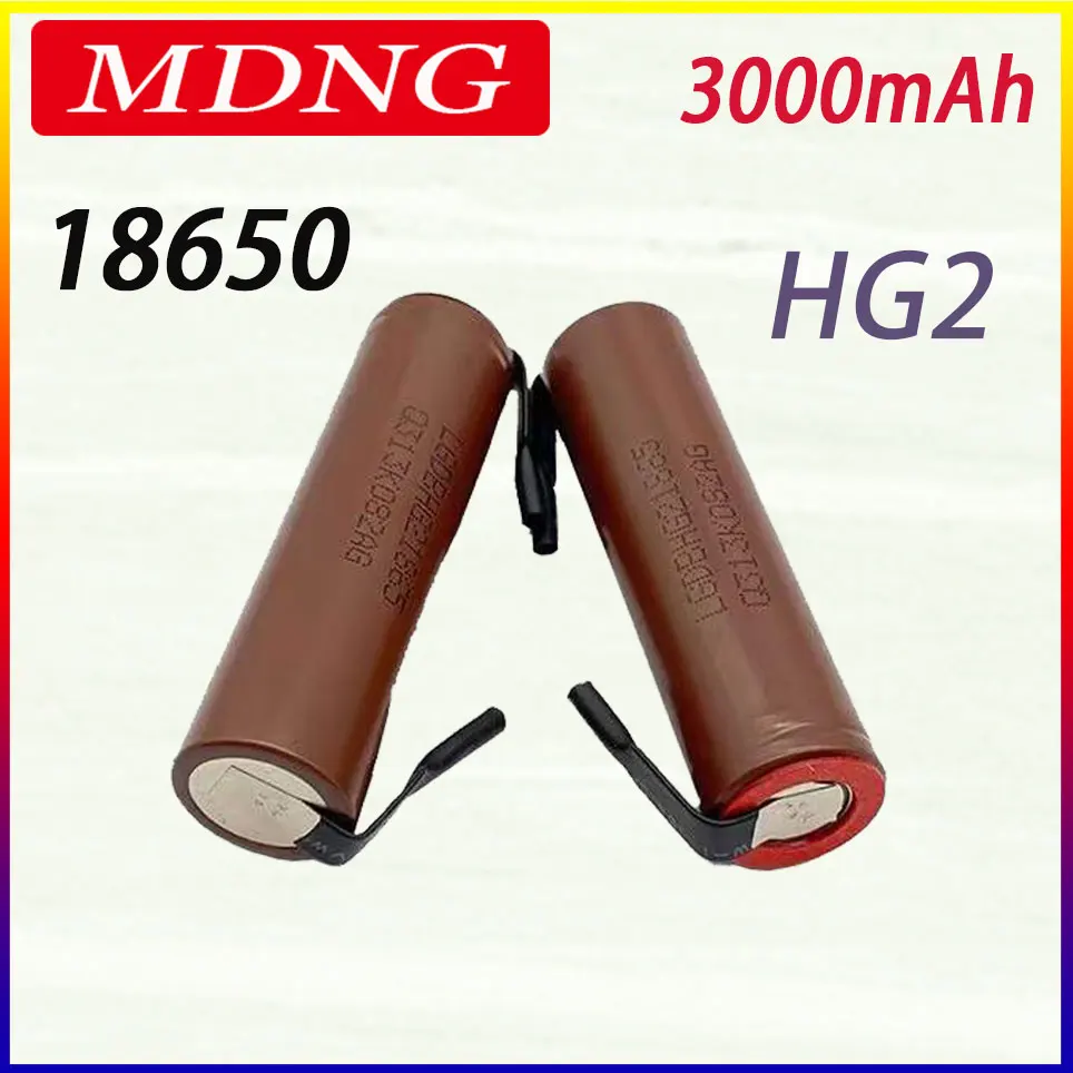 Original Battery 18650 HG2 3000mAh with Strips Soldered Batteries for Screwdrivers 30A High Current + DIY Nickel Inr18650 Hg2
Original Battery 18650 HG2 3000mAh with Strips Soldered Batteries for Screwdrivers 30A High Current + DIY Nickel Inr18650 Hg2
