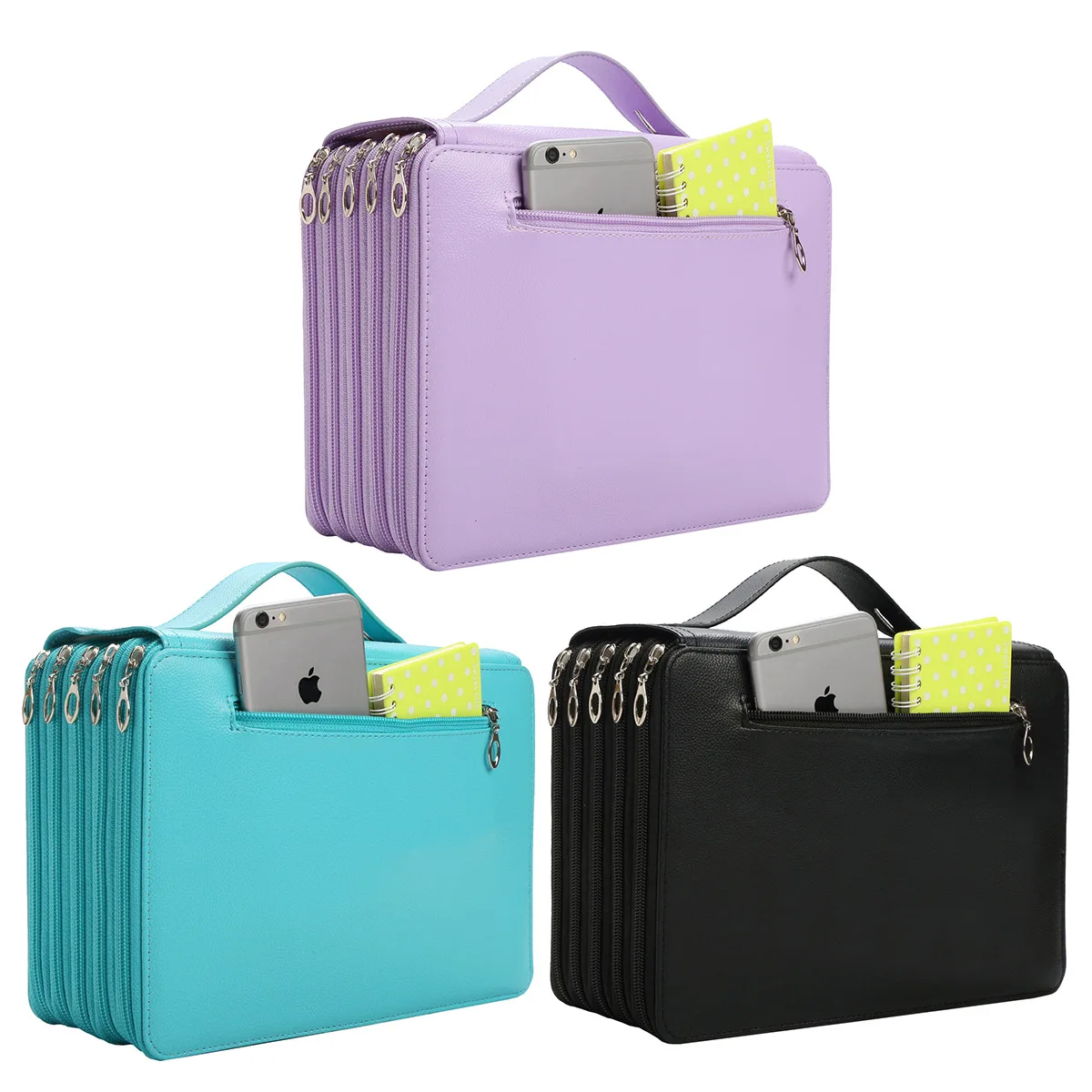 184/200/252 hole PU leather shockproof pencil case student waterproof pencil stationery storage bag multi-layer zipper handbag
184/200/252 hole PU leather shockproof pencil case student waterproof pencil stationery storage bag multi-layer zipper handbag