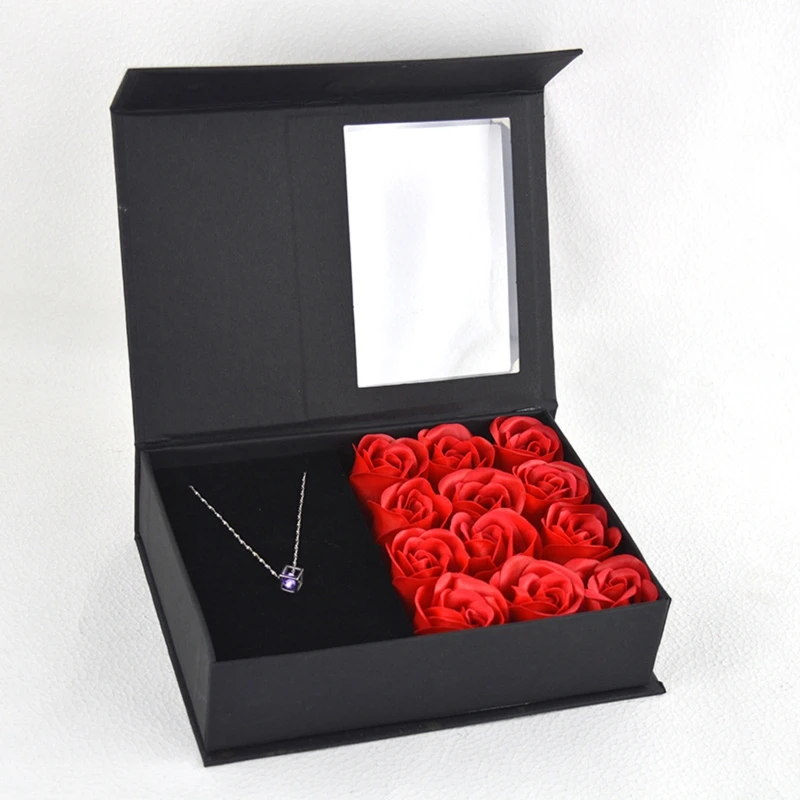 M2EA Exquisite Jewelry Gift Box Eternal Rose Flower Wedding Ring Earrings Necklace Valentine's Day Jewelry Packaging Gift 
M2EA Exquisite Jewelry Gift Box Eternal Rose Flower Wedding Ring Earrings Necklace Valentine's Day Jewelry Packaging Gift