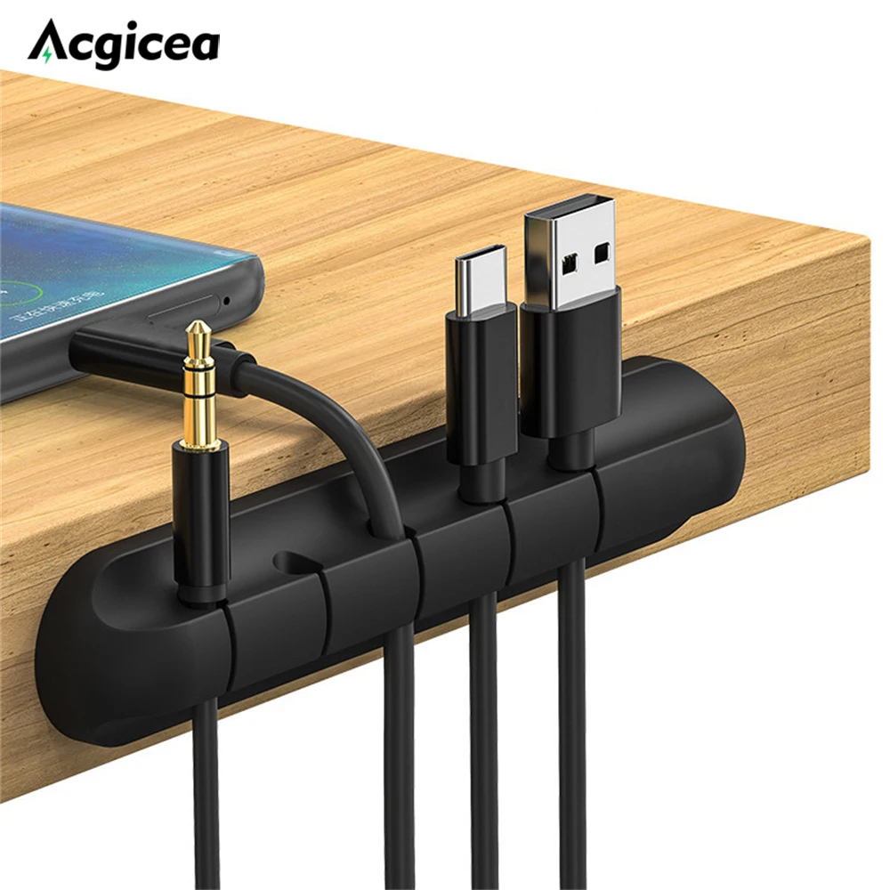 

Настольный держатель для кабеля USB, силиконовый органайзер для кабелей, клипса для мыши, провода, протектор наушников