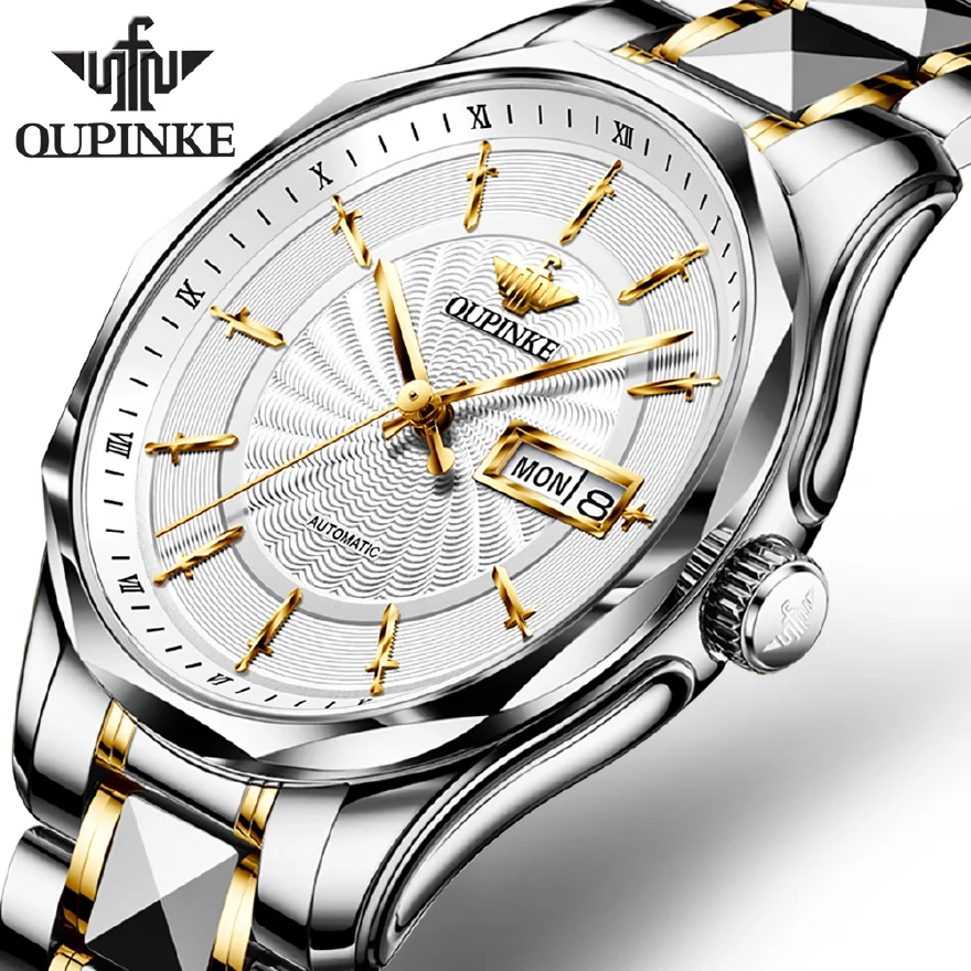 OUPINKE Men's Luxury Automatic Watch Mechanical Self Winding Sapphire Crystal Wristwatches Waterproof Tungsten Steel Watches
OUPINKE Men's Luxury Automatic Watch Mechanical Self Winding Sapphire Crystal Wristwatches Waterproof Tungsten Steel Watches