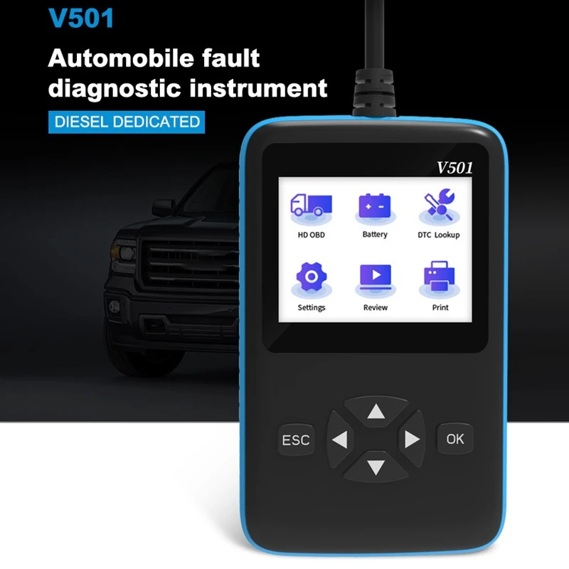 V501 Code Reader For Car And Truck OBD 2 Car Diagnostic Auto Tool J1939 Heavy Duty Truck Scanner Support Printing
V501 Code Reader For Car And Truck OBD 2 Car Diagnostic Auto Tool J1939 Heavy Duty Truck Scanner Support Printing