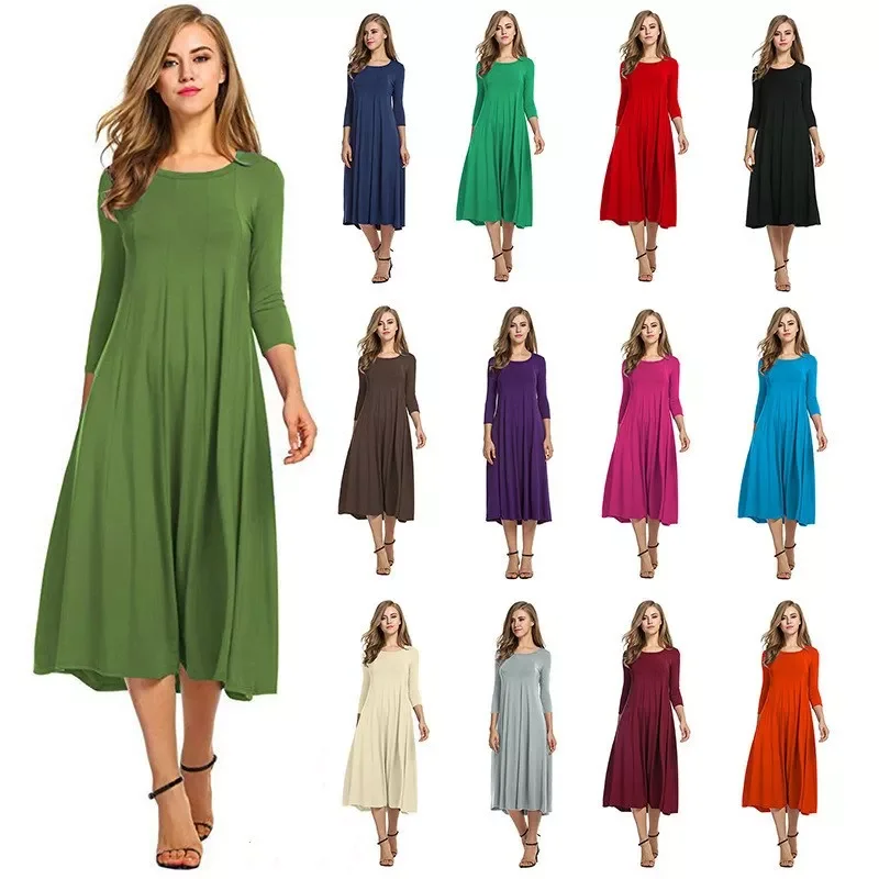 New in 2022 Quarter Sleeve Dresses For Women Casual Autumn Pleated Midi плать Elegant O neck Party Femme Robe 2020Plus Size
New in 2022 Quarter Sleeve Dresses For Women Casual Autumn Pleated Midi плать Elegant O neck Party Femme Robe 2020Plus Size