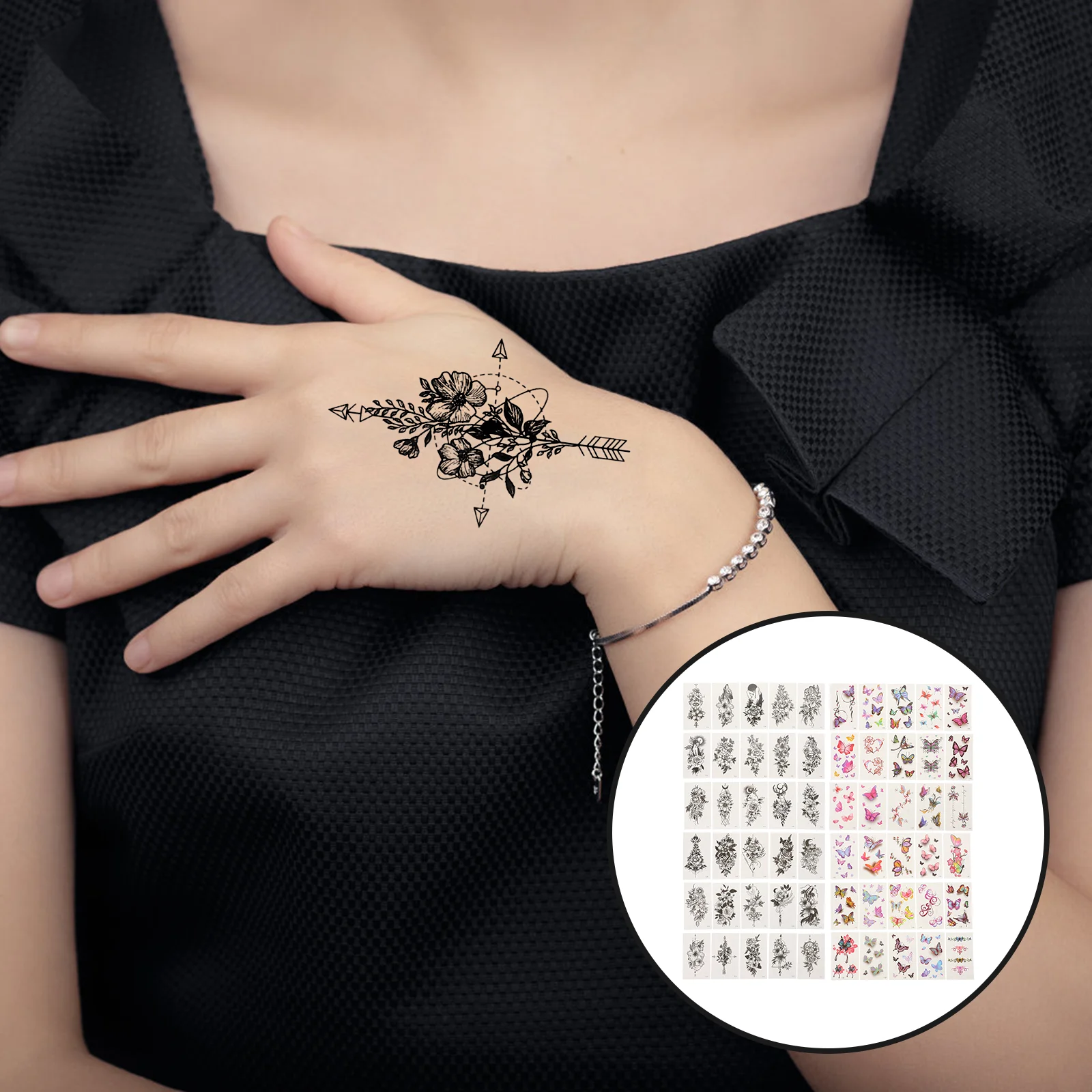 60pcs Party Tattoos Decors Exquisite Female Tattooing Decals Body Decor Stickers for Adults
60pcs Party Tattoos Decors Exquisite Female Tattooing Decals Body Decor Stickers for Adults