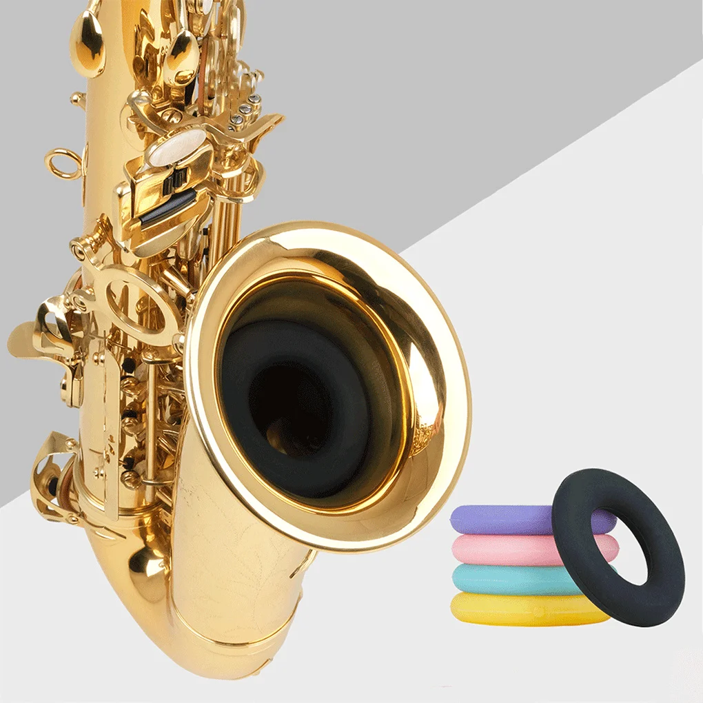 

Tenor Saxophone Mute Ring Music Instrument Accessory Practicing Tool Decreasing Sound Sax Silencer with Solid Color Black