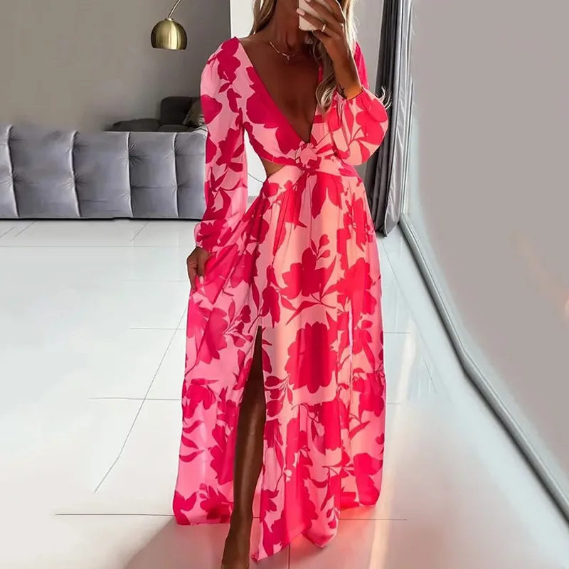 Mandylandy Women Elegant Autumn Floral Print Bohemian Dress Fashion Female Ins Y2K Long Sleeve V Neck Hollow Out Slit Dress
Mandylandy Women Elegant Autumn Floral Print Bohemian Dress Fashion Female Ins Y2K Long Sleeve V Neck Hollow Out Slit Dress