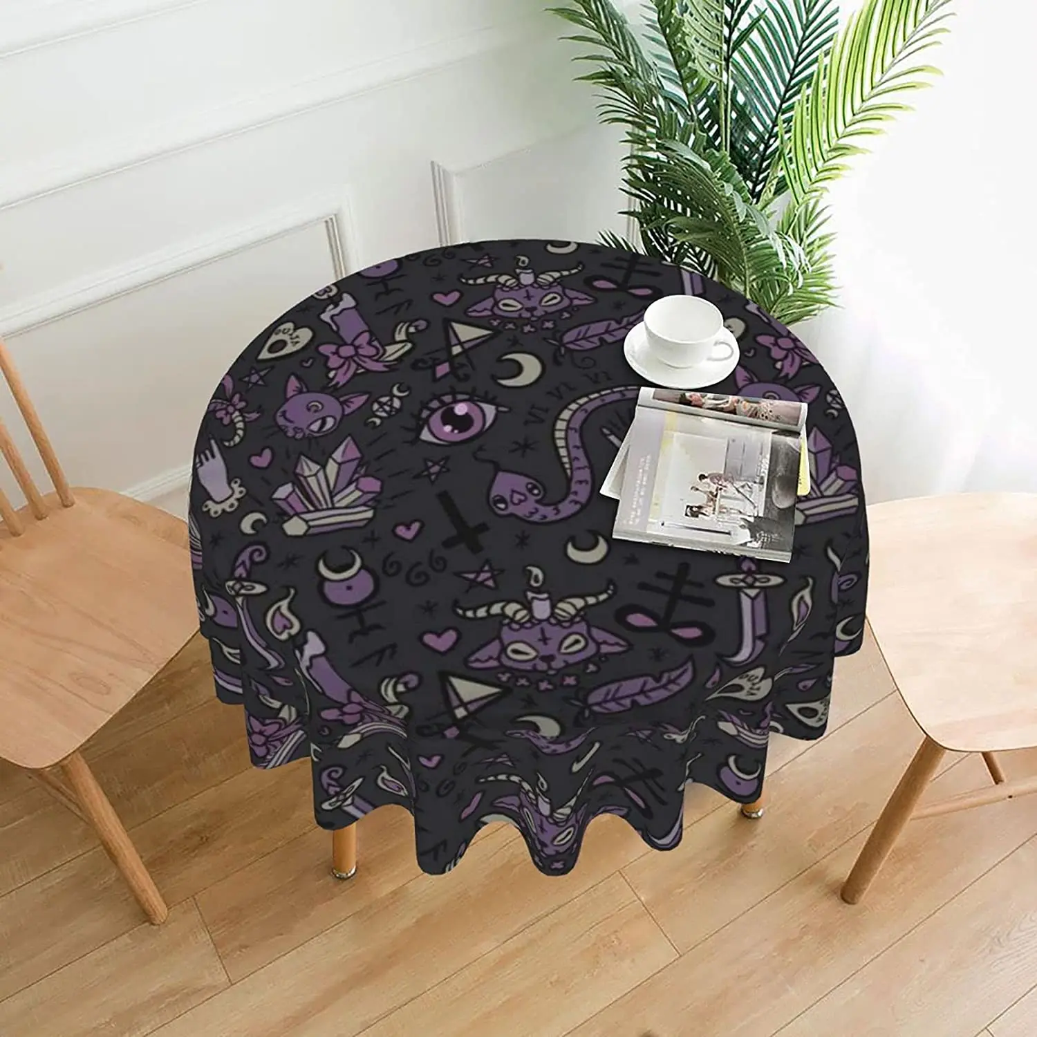 Purple Black Goth Spooky Round Tablecloth - 60 Inch, for Outdoor Picnic, Water Resistant Spill Proof and Washable Tablecloth
Purple Black Goth Spooky Round Tablecloth - 60 Inch, for Outdoor Picnic, Water Resistant Spill Proof and Washable Tablecloth