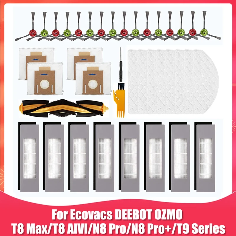 Replacement Accessories For Ecovacs DEEBOT OZMO T8 AIVI/T8 Max/N8 Pro/N8 Pro+ Robot Vacuum Cleaner
Replacement Accessories For Ecovacs DEEBOT OZMO T8 AIVI/T8 Max/N8 Pro/N8 Pro+ Robot Vacuum Cleaner