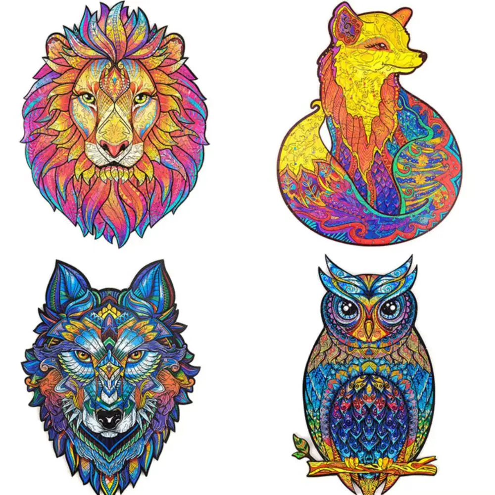 Wooden Animal Puzzle Ferocious Wolf King Lion Fox 3d Decompression Toy Adult Children Gift Education Game Puzzle
Wooden Animal Puzzle Ferocious Wolf King Lion Fox 3d Decompression Toy Adult Children Gift Education Game Puzzle