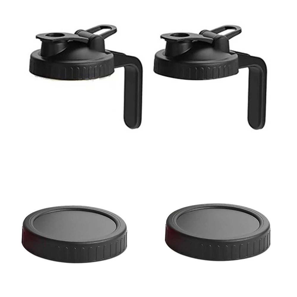 Крышки с широким горлышком, 2 крышки с откидной крышкой с ручкой и 2 герметичных крышки для хранения продуктов
Крышки с широким горлышком, 2 крышки с откидной крышкой с ручкой и 2 герметичных крышки для хранения продуктов