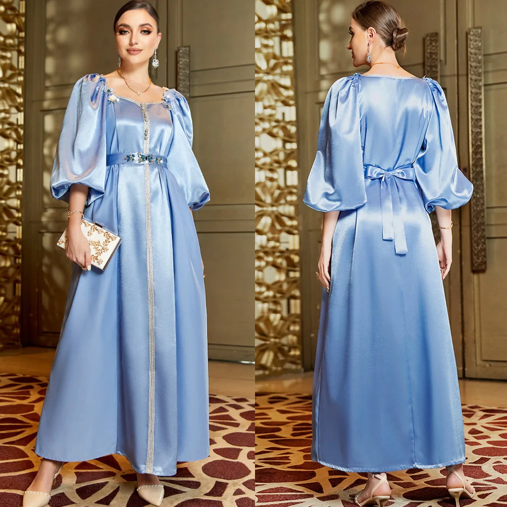 Dubai Turkey Abaya Muslim Dress Women Lantern Sleeve Diamonds Isalmic Robe Ramadan Eid Elegant Morocco Kaftan Party Vestidos
Dubai Turkey Abaya Muslim Dress Women Lantern Sleeve Diamonds Isalmic Robe Ramadan Eid Elegant Morocco Kaftan Party Vestidos