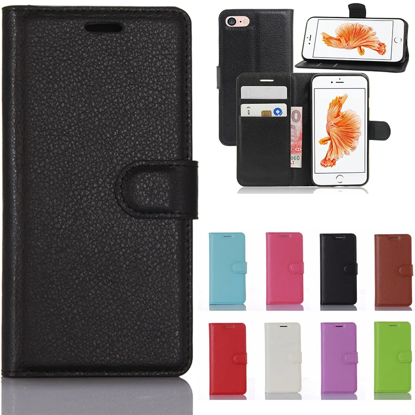 

Wallet Flip Case For Apple IPhone 4 4S 5 5s 5S SE 6 6S 7 8 Plus Purse Phone Bag With Card Slots Fitted Cases For IPhone X Cover