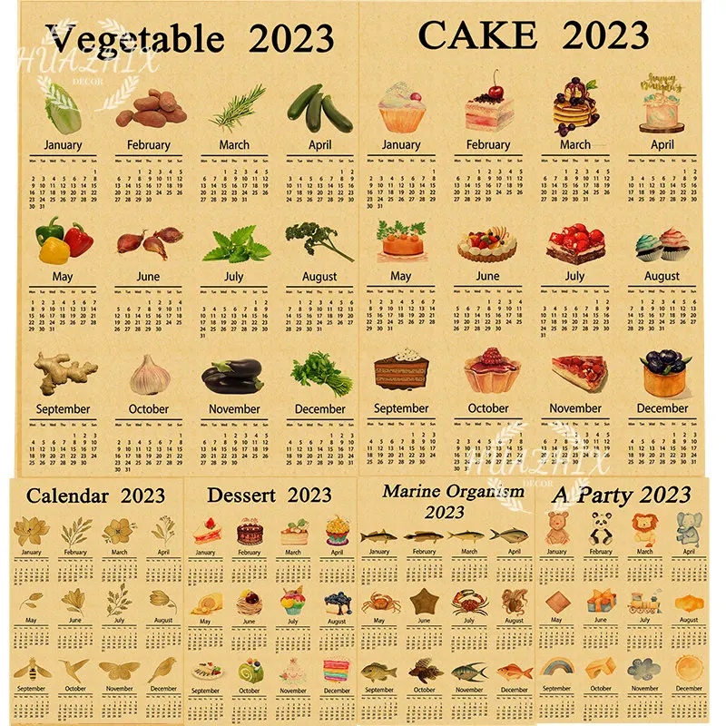Interesting Calendar For 2023 Kraft Paper Poster Luxury Art Vegetables Animals Pattern House Decoration Aesthetics Living Room
Interesting Calendar For 2023 Kraft Paper Poster Luxury Art Vegetables Animals Pattern House Decoration Aesthetics Living Room