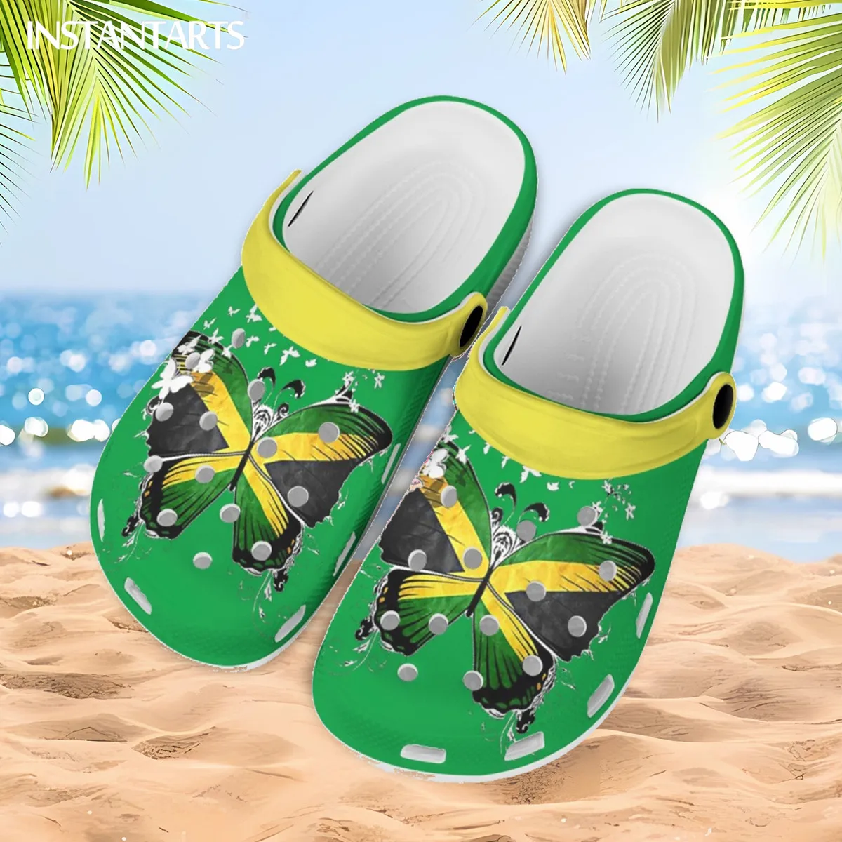 INSTANTARTS Jamacia Flag Butterflies Print Casual Sandals Non-slip Slippers Unisex Home Cozy Hole Flat Shoes Light Garden Shoes
INSTANTARTS Jamacia Flag Butterflies Print Casual Sandals Non-slip Slippers Unisex Home Cozy Hole Flat Shoes Light Garden Shoes
