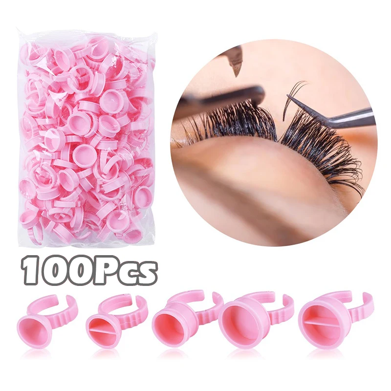 

100Pcs Disposable Caps Microblading Pink Ring Tattoo Ink Cup For Tattoo Needle Supplies Accessorie Makeup Tattoo Tools