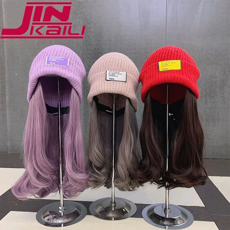JINKAILI Long Wavy Curly Hat Wig Natural Purple Pink Brown Wigs Connect Synthetic Knitted Hat Hair Hat Wig Adjustable For Women
JINKAILI Long Wavy Curly Hat Wig Natural Purple Pink Brown Wigs Connect Synthetic Knitted Hat Hair Hat Wig Adjustable For Women