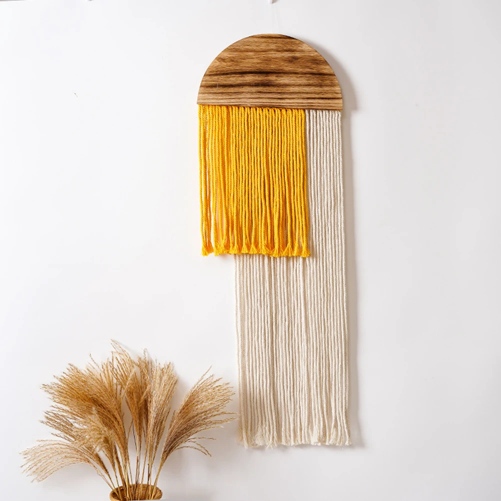 Simple Tassel Wall Tapestry Bohemian B&B Living Room Decoration Handmade Half Round Wooden Shaped
Simple Tassel Wall Tapestry Bohemian B&B Living Room Decoration Handmade Half Round Wooden Shaped
