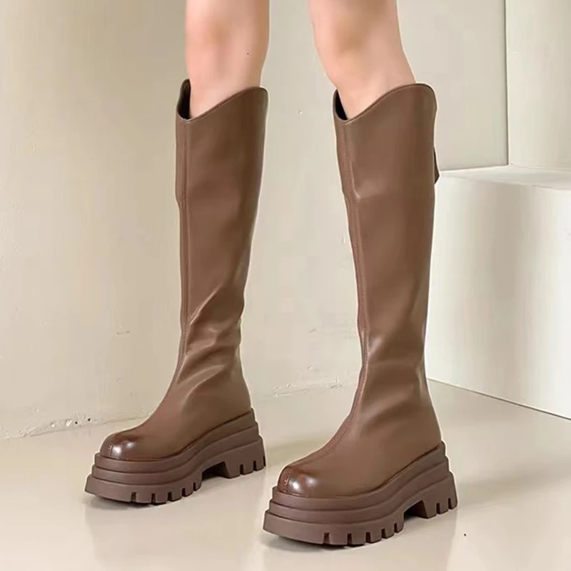Women Flats Chelsea Boots Platform Zipper Shoes Winter 2024 Trend New Gladiator Motorcycle Boots Walking Goth Knee High Botas 
Women Flats Chelsea Boots Platform Zipper Shoes Winter 2024 Trend New Gladiator Motorcycle Boots Walking Goth Knee High Botas