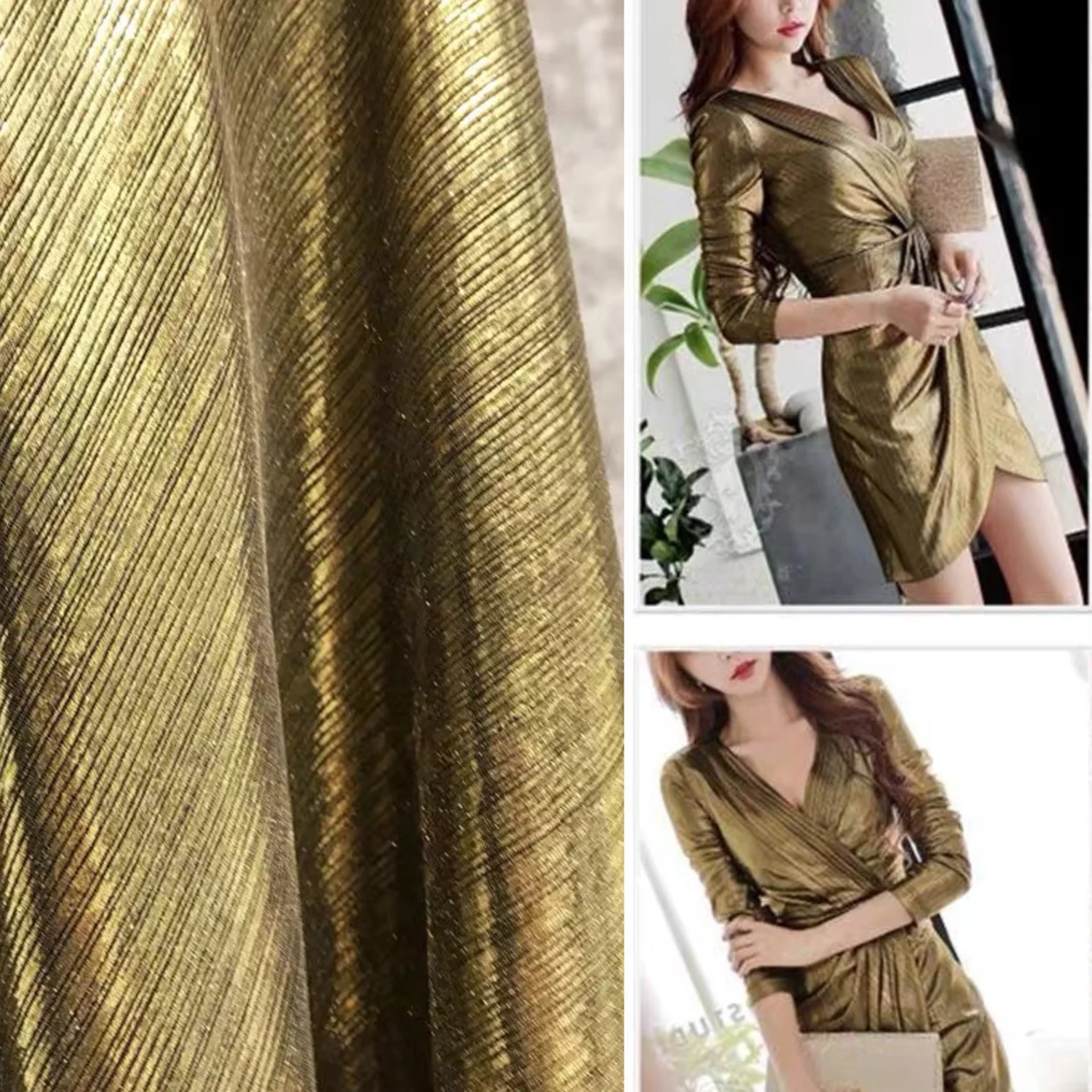 Gold Stretch Hot Stamping FabricDress FabricGlitter Glossy DressDraped Knit FabricFabrics
Gold Stretch Hot Stamping FabricDress FabricGlitter Glossy DressDraped Knit FabricFabrics