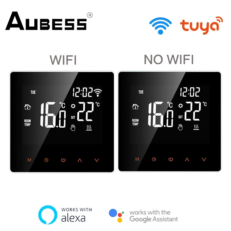 Aubess Tuya WiFi Smart Thermostat, Electric Floor Heating Water/Gas Boiler Temperature Remote Controller For Google Home, Alexa
Aubess Tuya WiFi Smart Thermostat, Electric Floor Heating Water/Gas Boiler Temperature Remote Controller For Google Home, Alexa