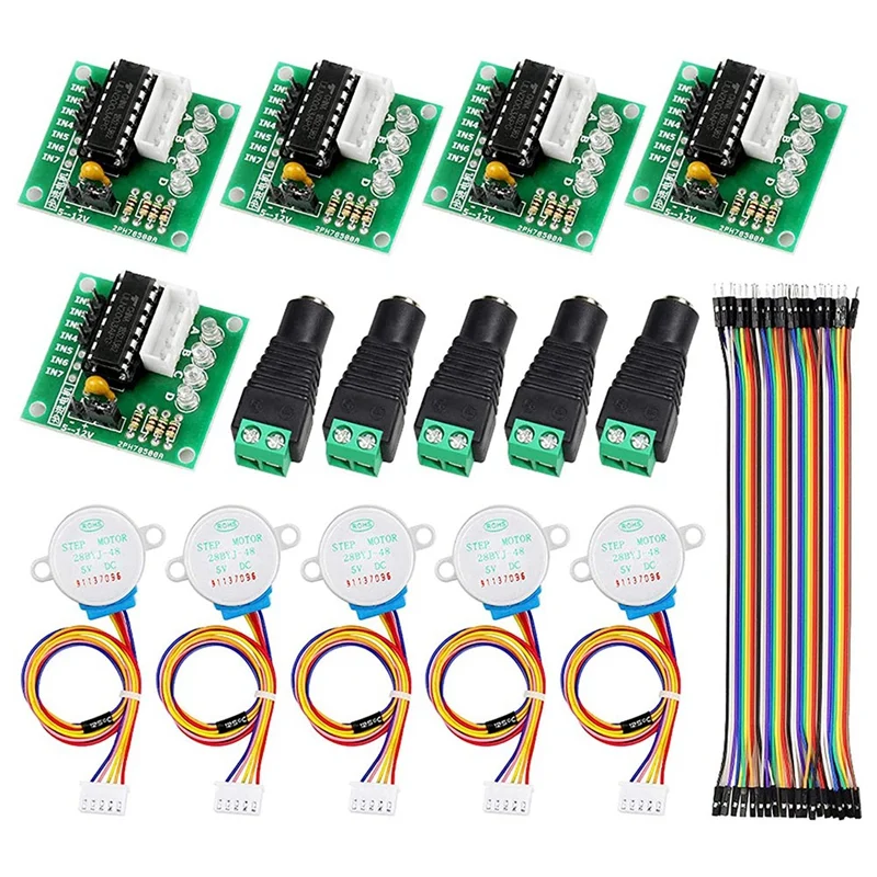 5Pcs 28BYJ-48 Motor Stepper Motor ULN2003 5V Driver Board With Plug Adapter Terminal Block 40Pin Connector Cable
5Pcs 28BYJ-48 Motor Stepper Motor ULN2003 5V Driver Board With Plug Adapter Terminal Block 40Pin Connector Cable