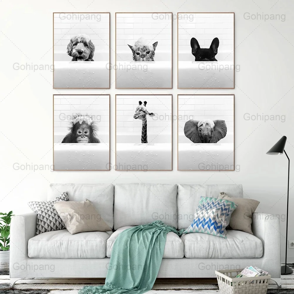 Modern Bathroom Toilet Wall Decor Poster Cartoon Black Animals Canvas Painting Home Wall Decor Art Wall Picture for Bathroom
Modern Bathroom Toilet Wall Decor Poster Cartoon Black Animals Canvas Painting Home Wall Decor Art Wall Picture for Bathroom